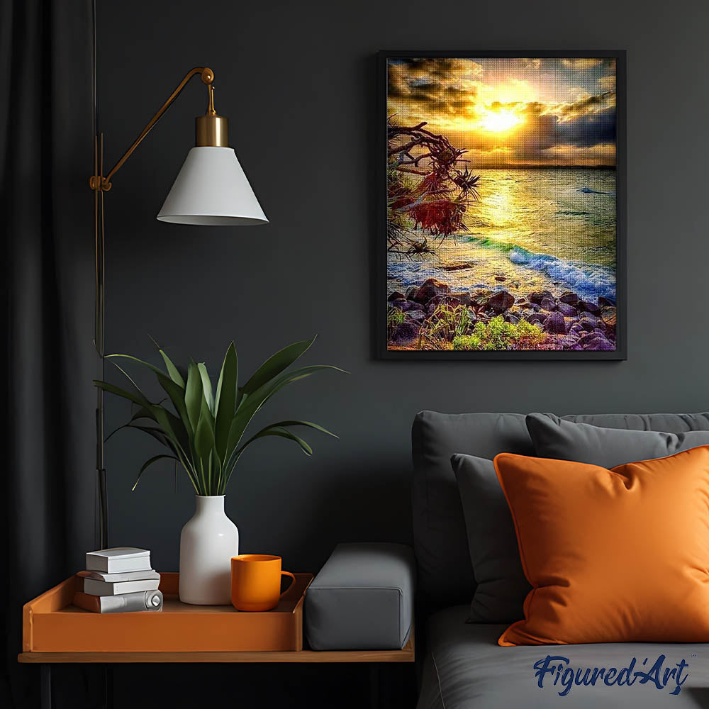 Diamond Painting - Waves near the Rocks
