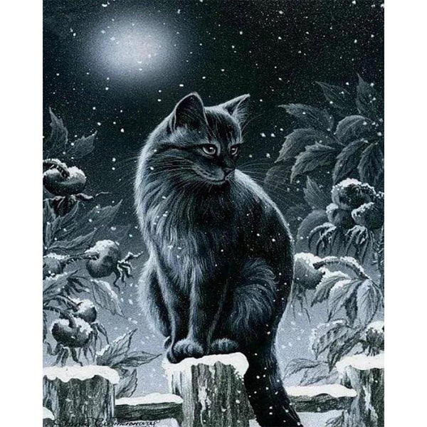 Diamond Painting - Cat in the Snow