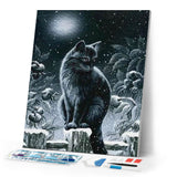 Diamond Painting | Diamond Painting - Cat in the Snow | animals cats Diamond Painting Animals winter | FiguredArt