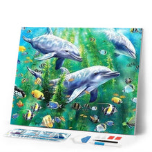 Load image into Gallery viewer, Diamond Painting | Diamond Painting - Dolphins under water | animals Diamond Painting Animals dolphins | FiguredArt
