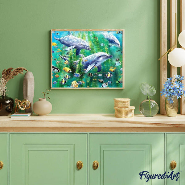 Diamond Painting - Dolphins under water