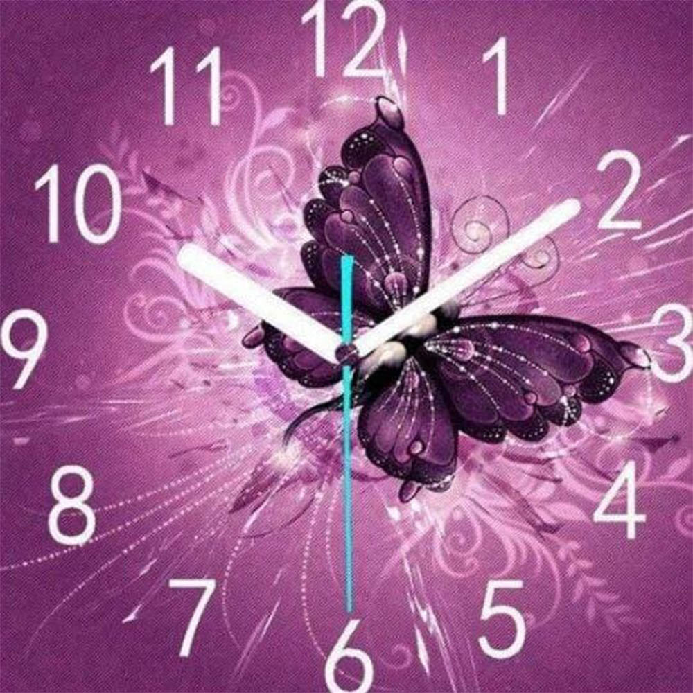 Diamond Painting - Clock and Butterflies