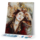 Diamond Painting | Diamond Painting - Woman with Hat | Diamond Painting Romance romance | FiguredArt