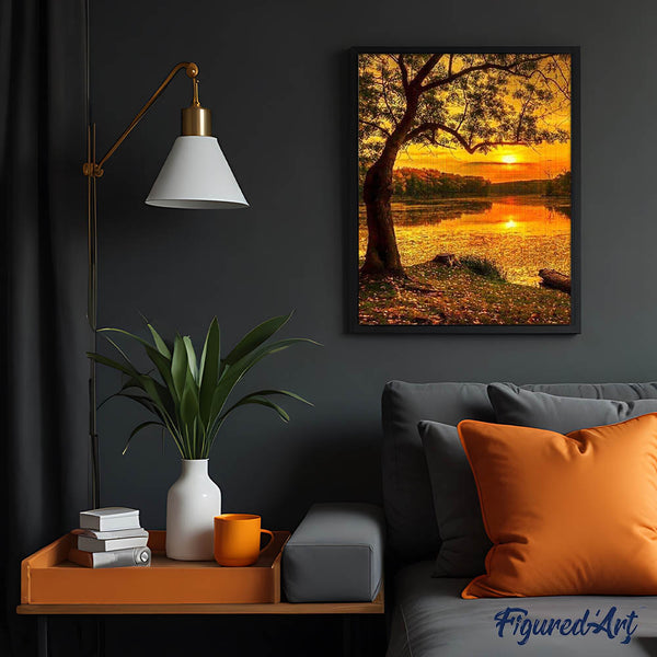 Diamond Painting - Lake at sunset