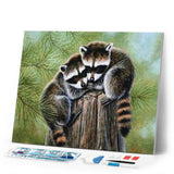 Diamond Painting | Diamond Painting - Perched Raccoon | animals Diamond Painting Animals raccoons | FiguredArt