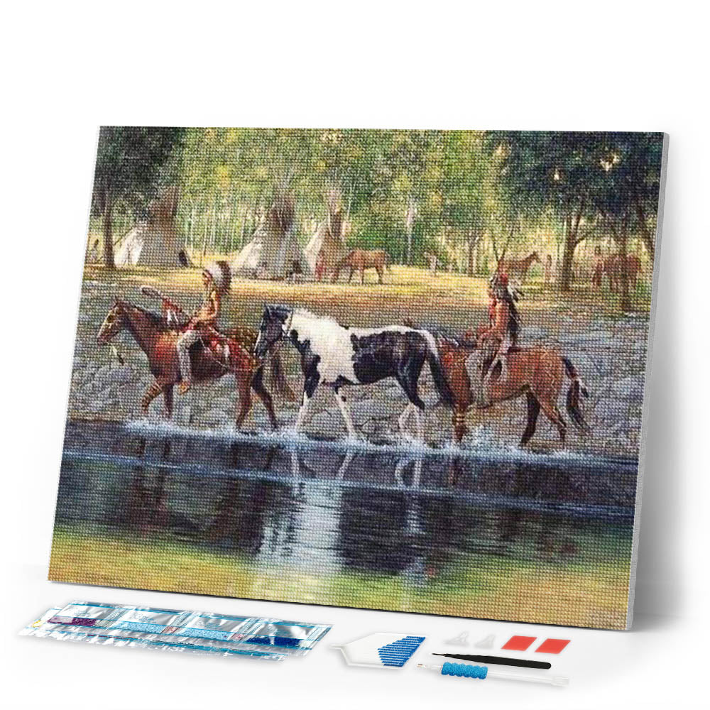 Diamond Painting | Diamond Painting - Indian Tribe | animals Diamond Painting Animals | FiguredArt