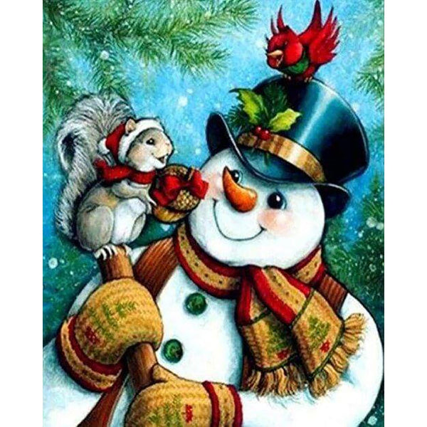 Diamond Painting - Snowmen and Little Friends