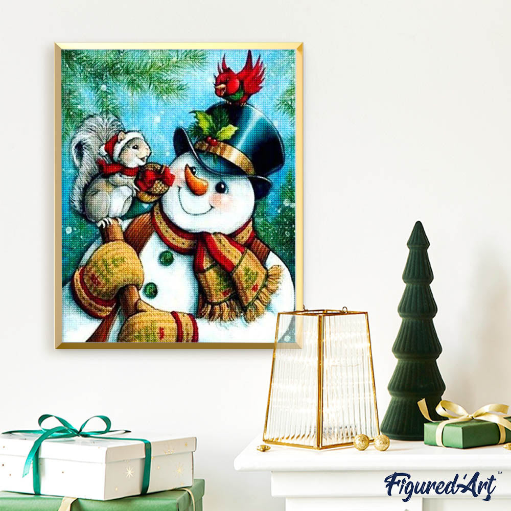 Diamond Painting - Snowmen and Little Friends