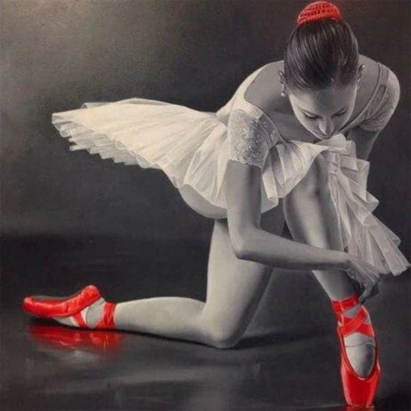 Diamond Painting - Ballerina and Red Pointe Shoes