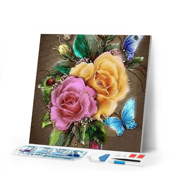 Diamond Painting | Diamond Painting - Colorful Roses | Diamond Painting Flowers flowers | FiguredArt