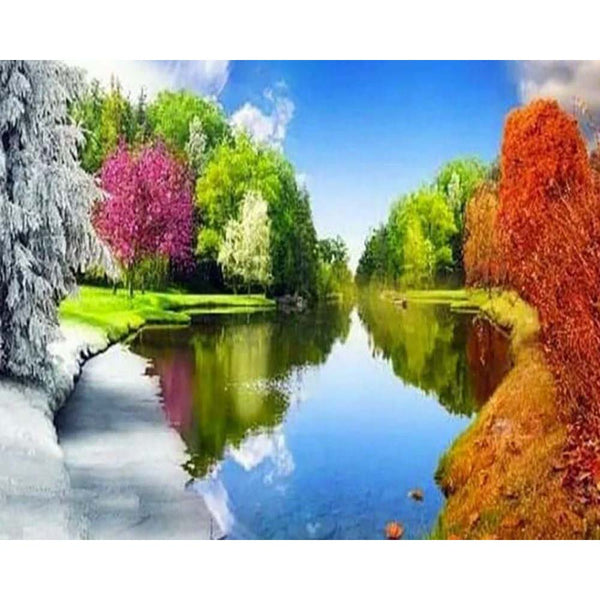 Diamond Painting - Reflection Lake in summer