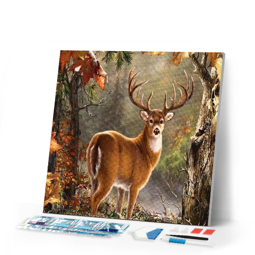 Diamond Painting | Diamond Painting - Deer on the lookout | animals Diamond Painting Animals | FiguredArt