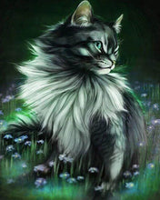 Load image into Gallery viewer, Diamond Painting | Diamond Painting - Pretty Cat in Flowers | animals cats Diamond Painting Animals flowers | FiguredArt