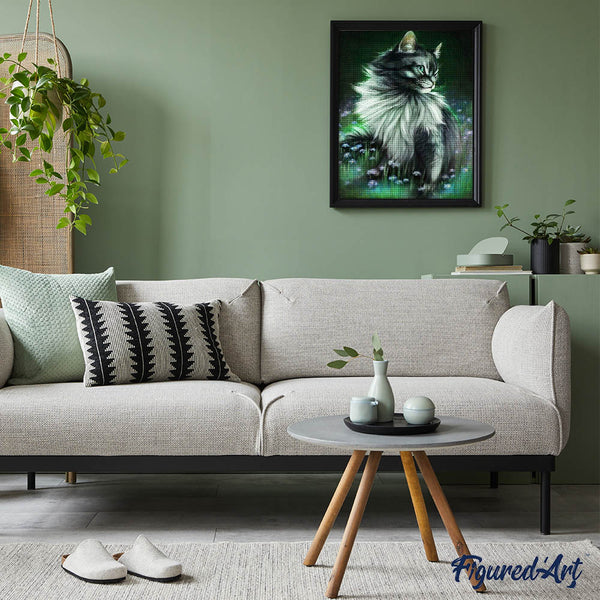 Diamond Painting - Pretty Cat in Flowers