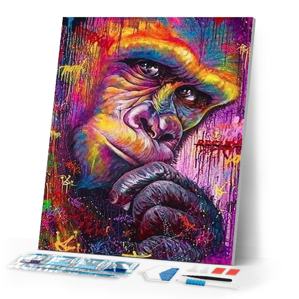 Diamond Painting | Diamond Painting - King Kong Colored | animals Diamond Painting Animals | FiguredArt