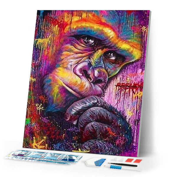 Diamond Painting | Diamond Painting - King Kong Colored | animals Diamond Painting Animals | FiguredArt