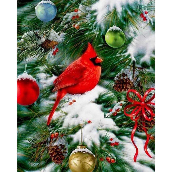 Diamond Painting - Bird on Christmas Tree