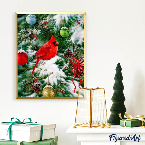 Diamond Painting - Bird on Christmas Tree