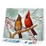 Diamond Painting | Diamond Painting - Little Birds on Branch | animals birds Diamond Painting Animals | FiguredArt