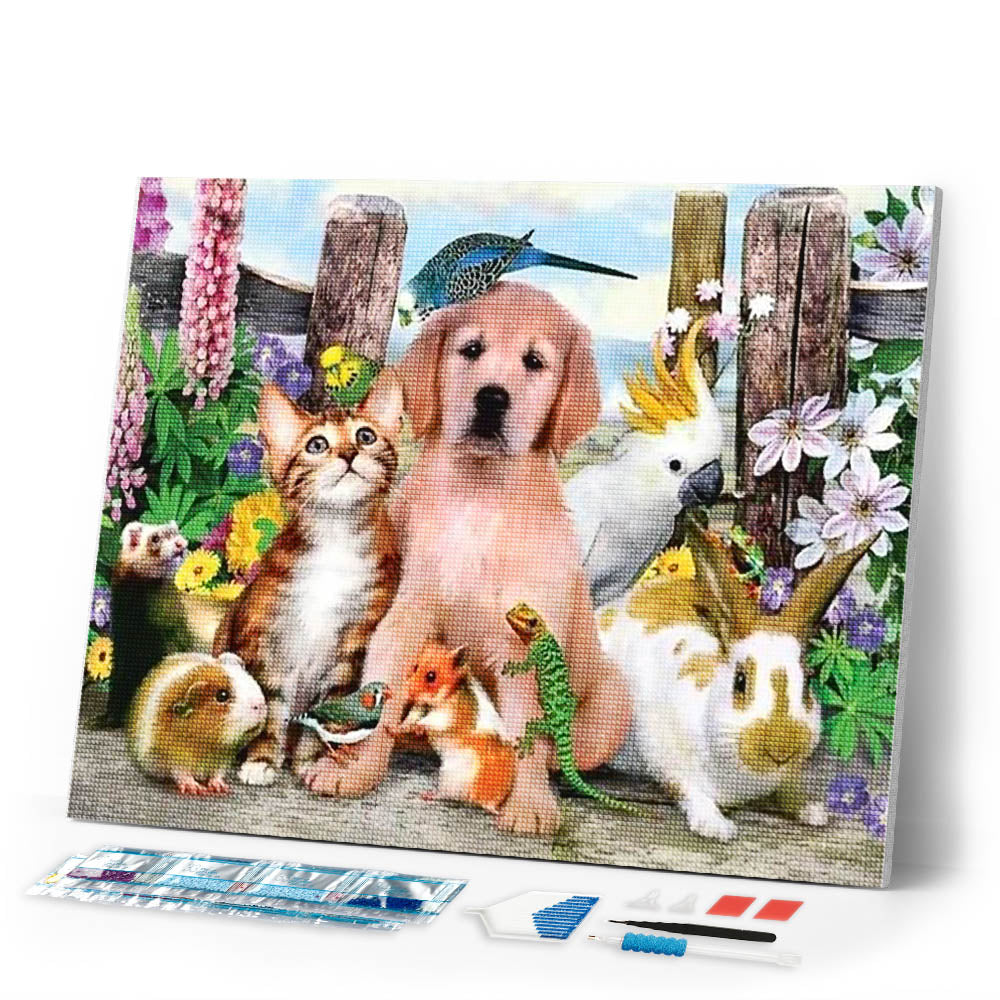 Diamond Painting | Diamond Painting - Animal Family | animals Diamond Painting Animals | FiguredArt