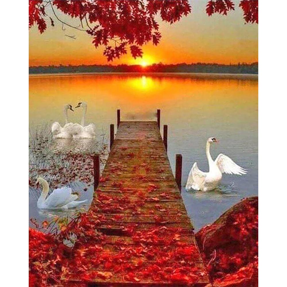 Diamond Painting - Wooden Pontoon and Sunset