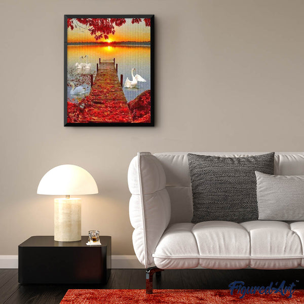 Diamond Painting - Wooden Pontoon and Sunset