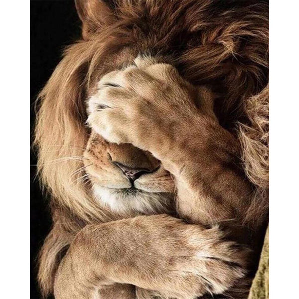 Diamond Painting - Hiding Lion