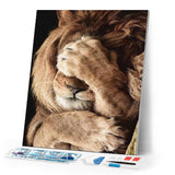 Diamond Painting | Diamond Painting - Hiding Lion | animals Diamond Painting Animals lions | FiguredArt