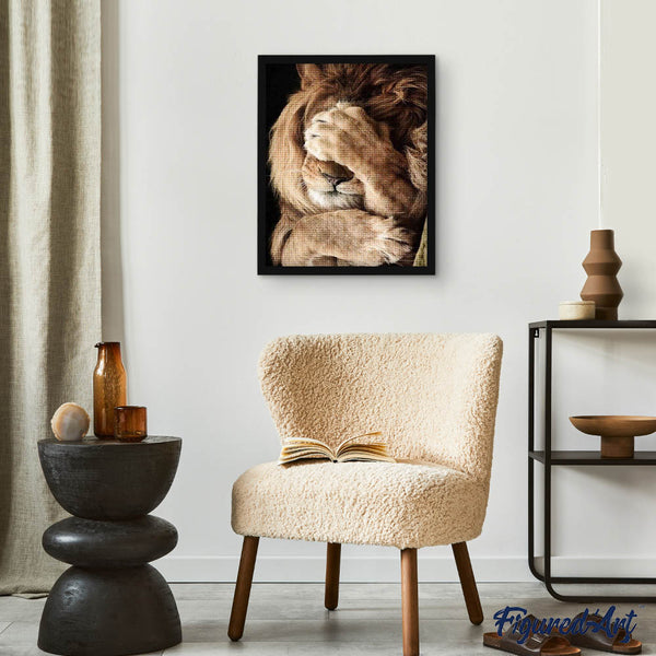 Diamond Painting - Hiding Lion
