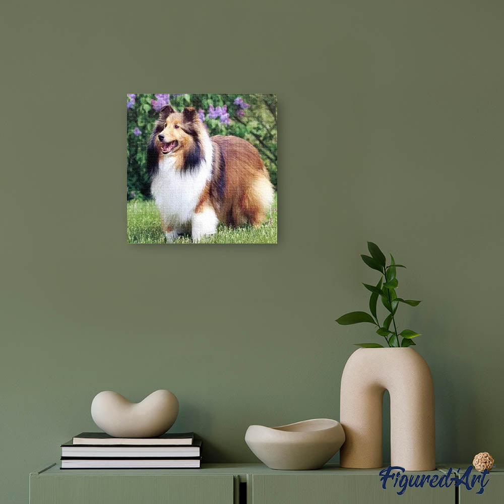 Diamond Painting - Collie in the Garden