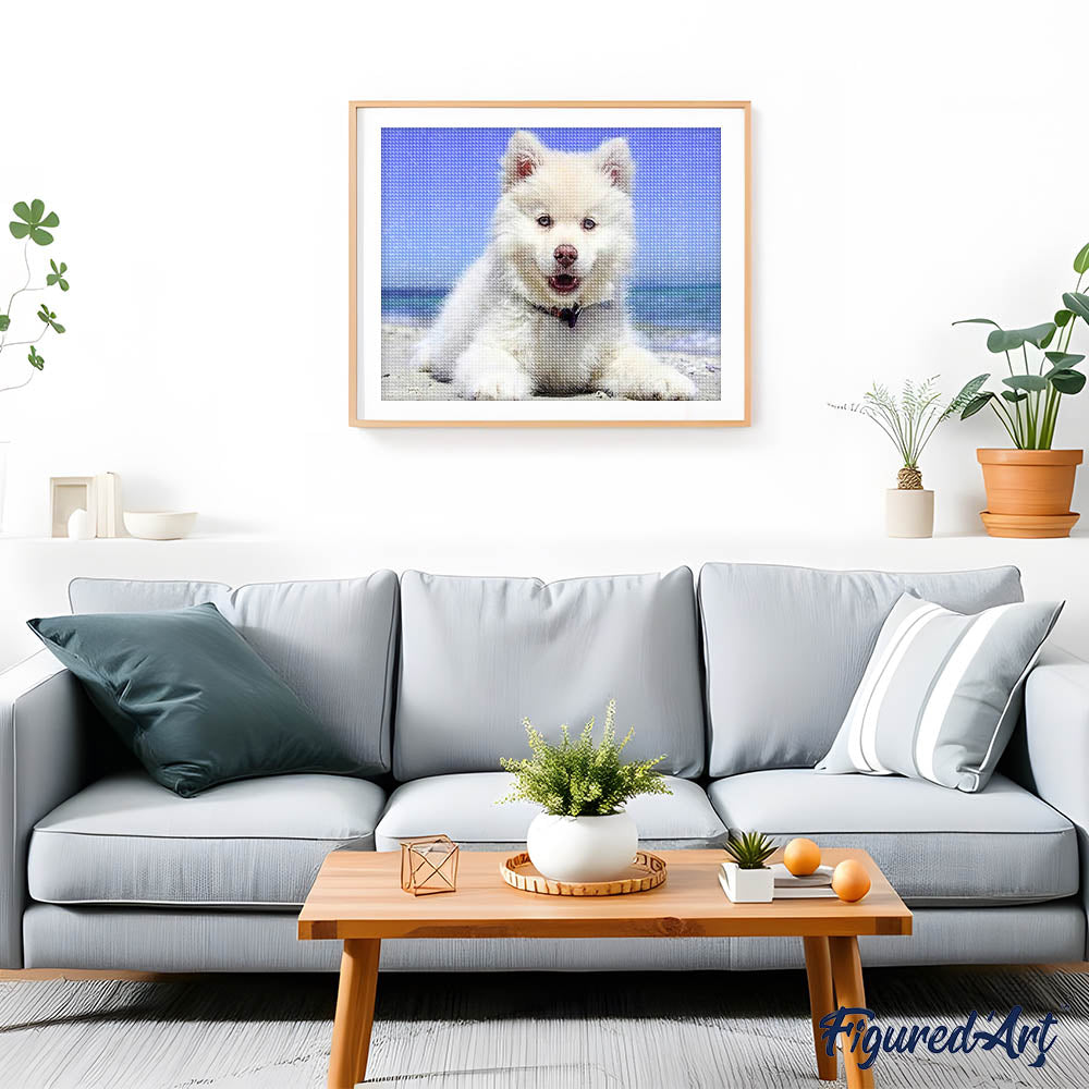 Diamond Painting - Dog on the Beach