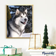 Load image into Gallery viewer, Diamond Painting - Husky in Winter