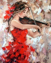 Load image into Gallery viewer, Diamond Painting - Violinist in Red Dress