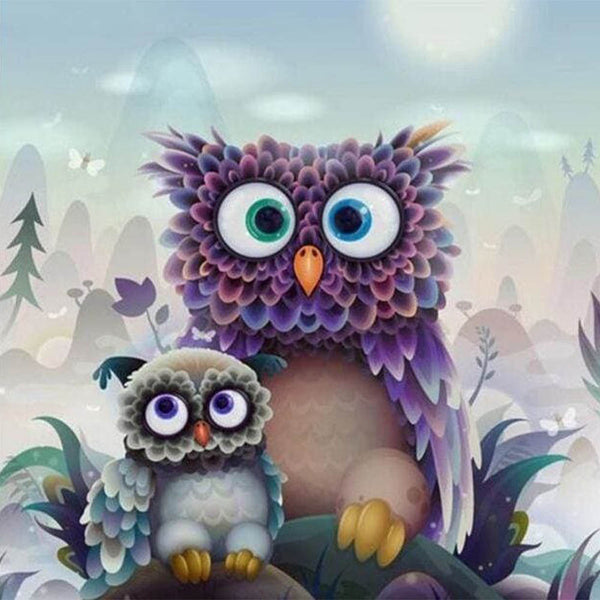 Diamond Painting - Owl and Baby