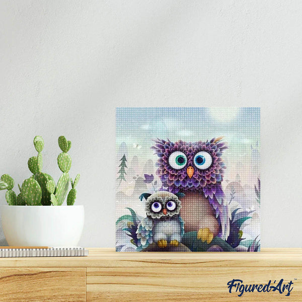 Diamond Painting - Owl and Baby