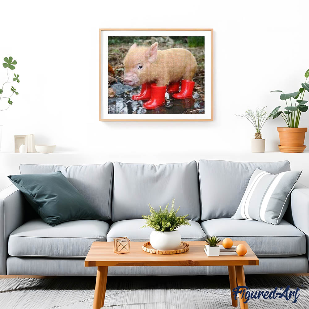 Diamond Painting - Piglet and red boots