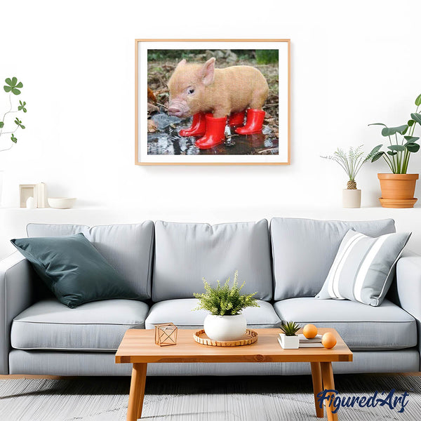 Diamond Painting - Piglet and red boots