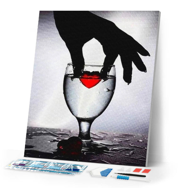Diamond Painting | Diamond Painting - Heart in a glass | Diamond Painting Romance romance | FiguredArt