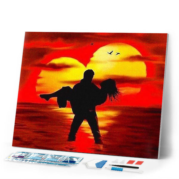 Diamond Painting | Diamond Painting - Lovers on the Beach | Diamond Painting Romance romance | FiguredArt