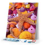 Diamond Painting | Diamond Painting - Colorful Star and Sea Shells | animals Diamond Painting Animals | FiguredArt