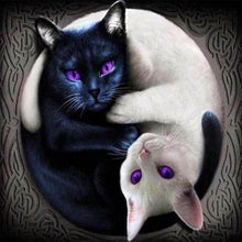 Load image into Gallery viewer, Diamond Painting | Diamond Painting - Yin and Yang Cats | animals cats Diamond Painting Animals | FiguredArt