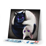 Diamond Painting | Diamond Painting - Yin and Yang Cats | animals cats Diamond Painting Animals | FiguredArt