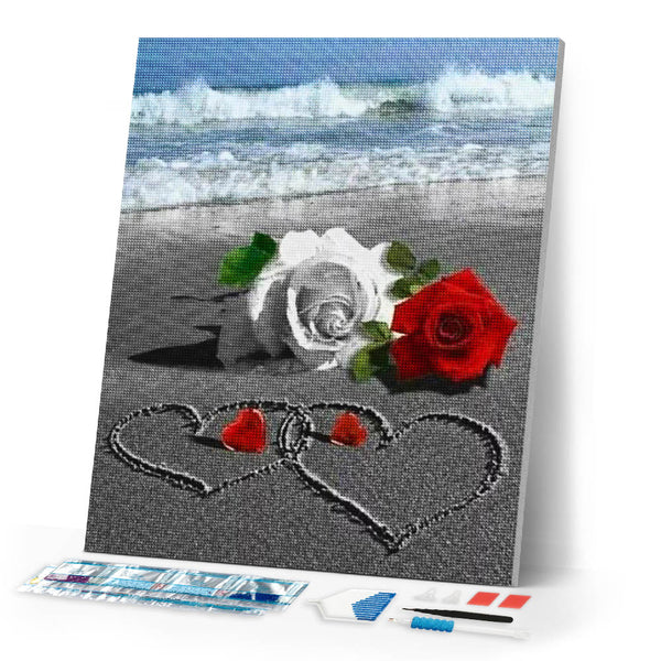 Diamond Painting | Diamond Painting - Roses on the Beach | Diamond Painting Flowers flowers | FiguredArt