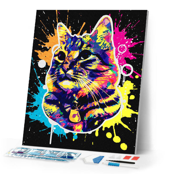 Diamond Painting - Cat Splash Pop Art