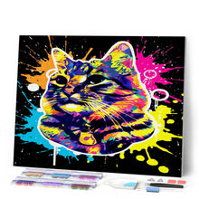 Load image into Gallery viewer, Diamond Painting - Cat Splash Pop Art