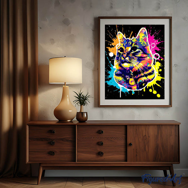 Diamond Painting - Cat Splash Pop Art