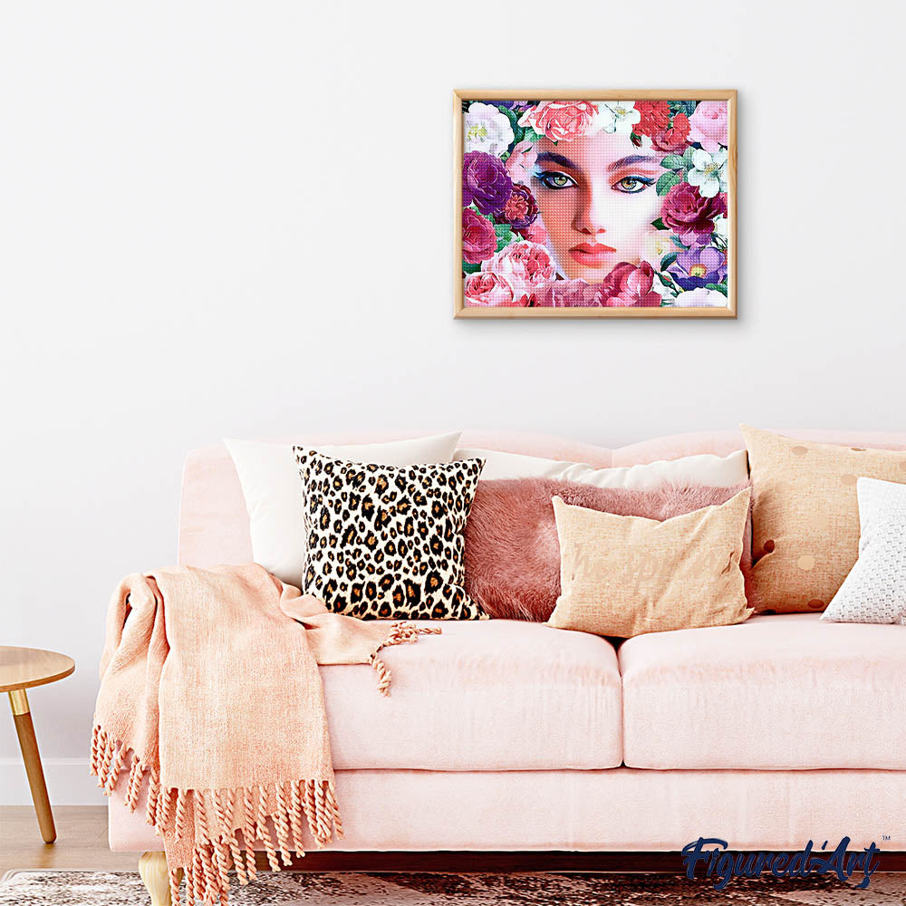 Diamond Painting - Face and flowers 2