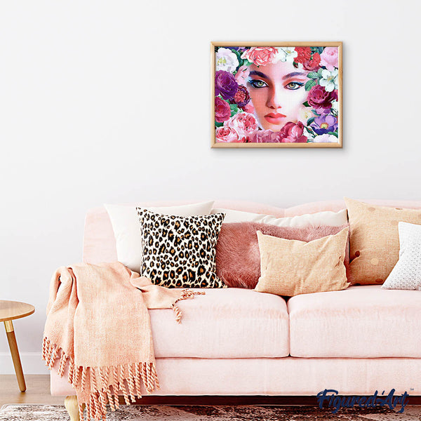 Diamond Painting - Face and flowers 2