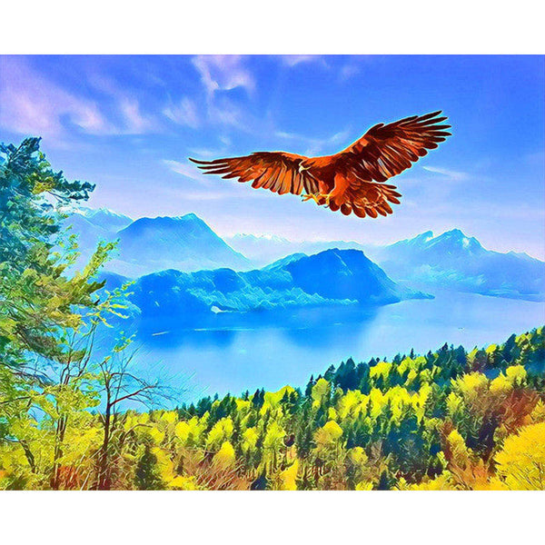 Diamond Painting - Eagle and landscape in Switzerland