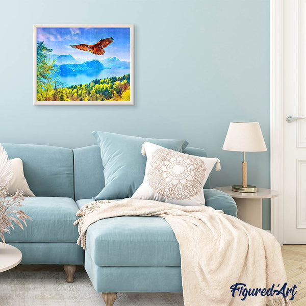 Diamond Painting - Eagle and landscape in Switzerland